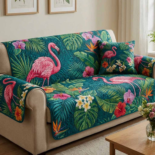 Emerald Lagoon Quilted Sofa Cover NCU0XD2609