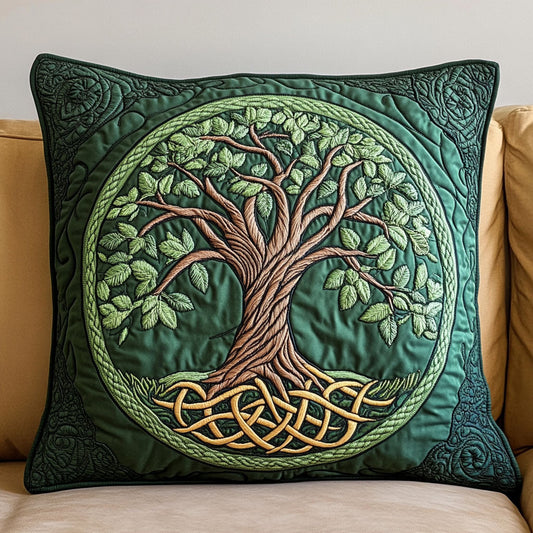Emerald Life Tree Quilted Pillow Case NCU0NT5747