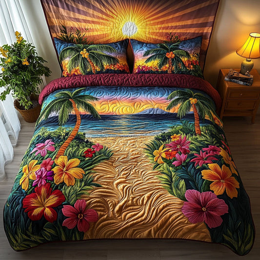 Emerald Oasis 3-Piece Quilted Bedding Set NCU0PT4721