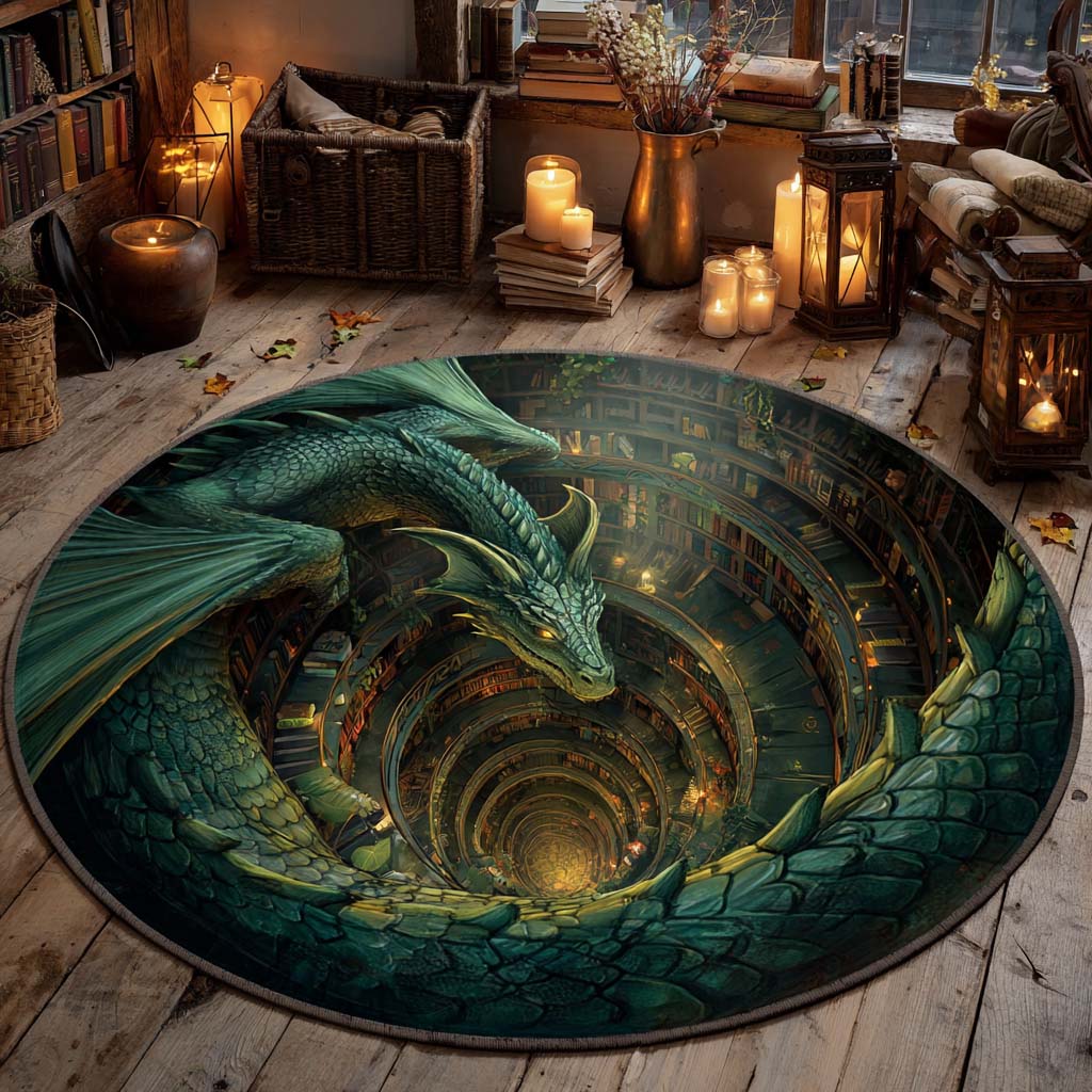 Emerald Spiral Round Carpet NCU0XD1353