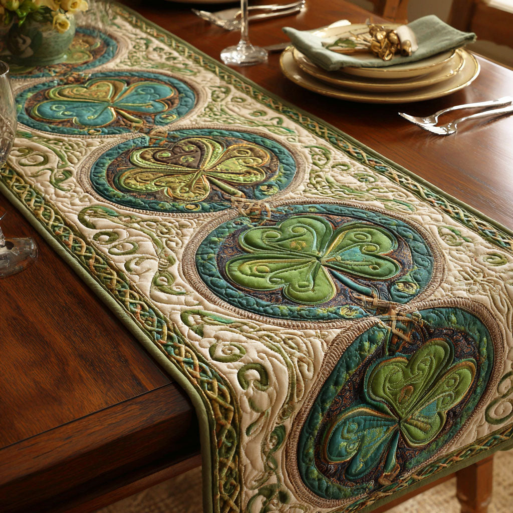 Emerald Spirit Quilted Table Runner NCU0TD2227