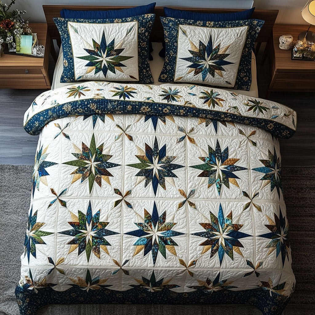 Emerald Star 3-Piece Quilted Bedding Set NCU0PT6835