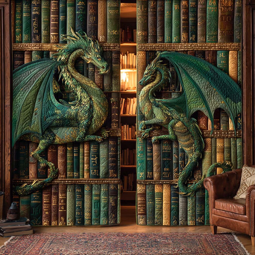 Emerald Tower Wyrms Quilted Curtains NCU0XD2179