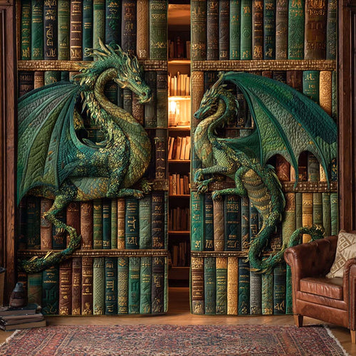 Emerald Tower Wyrms Quilted Curtains NCU0XD2179