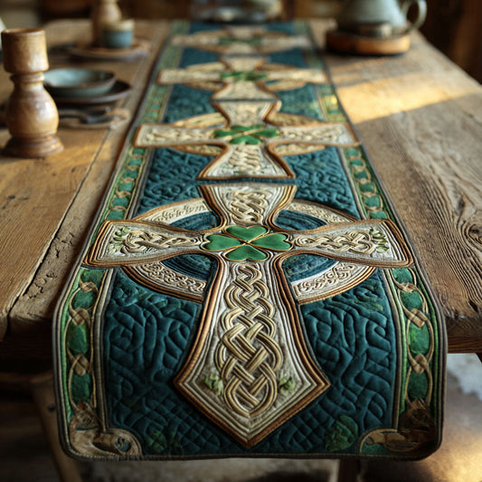 Emerald Trinity Cross Quilted Table Runner NCU0TV1506