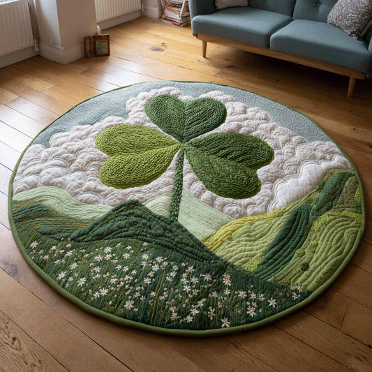 Emerald Valley Bloom Quilted Round Mat NCU0HH1699