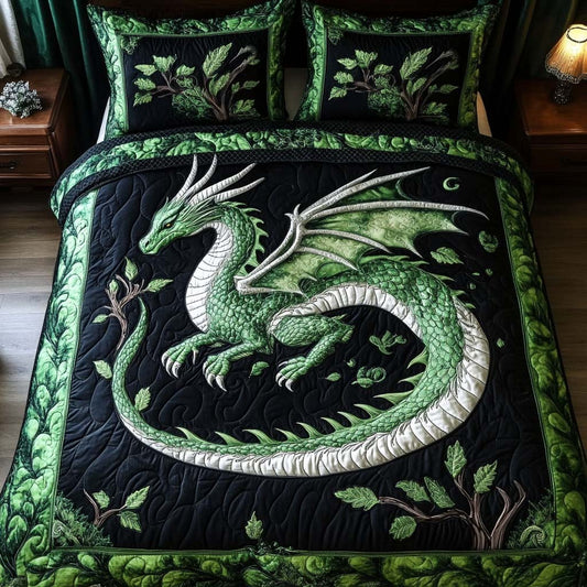 Emerald Wing 3-Piece Quilted Bedding Set NCU0NT7897