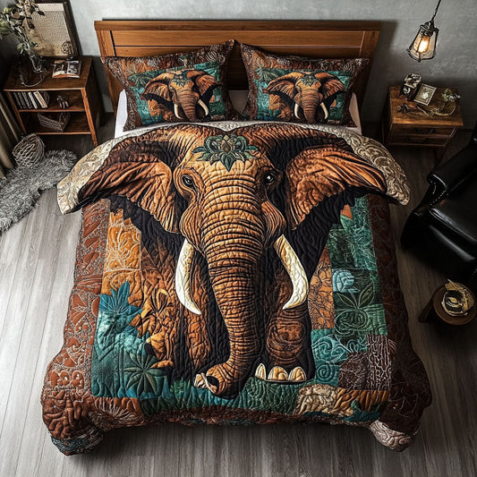 Emperor Elephant 3-Piece Quilted Bedding Set NCU0PT8900