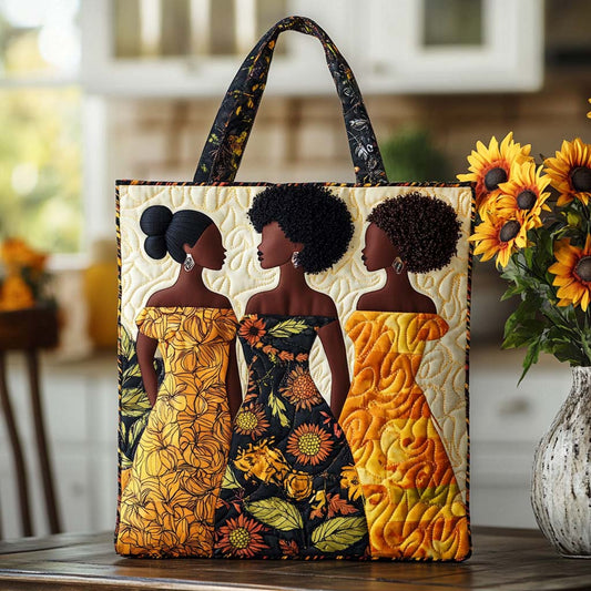 Empowered Melanin Bloom Quilted Tote Bag NCU0NT8755