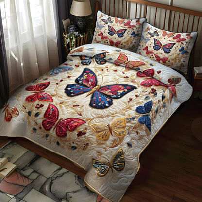 Enchanted Butterfly Bliss 3-Piece Quilted Bedding Set NCU0NT3280