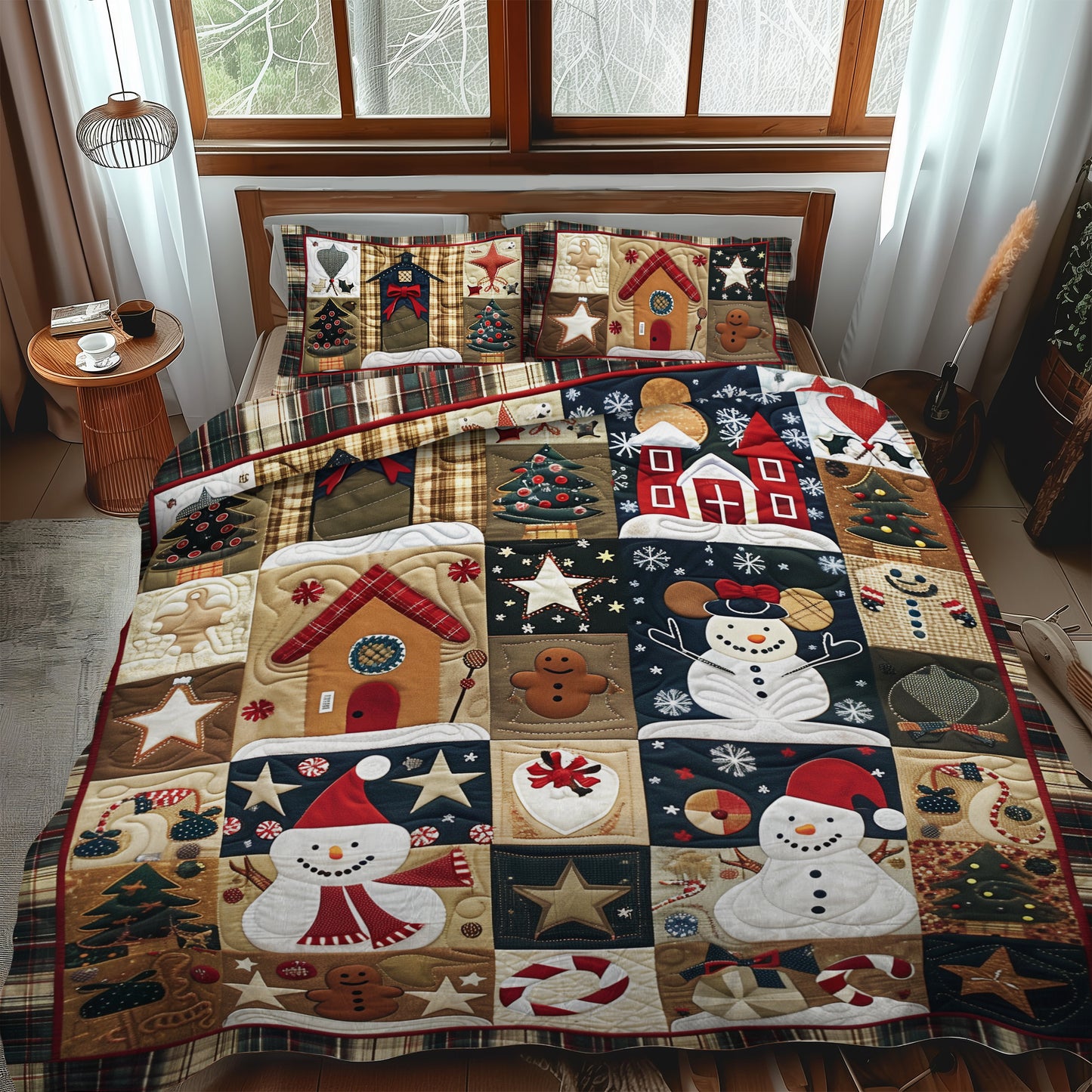 Enchanted Christmas 3-Piece Quilted Bedding Set NCU0TH949