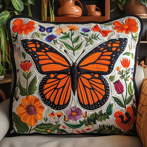 Enchanted Monarch Butterfly Quilted Pillow Case NCU0VL063