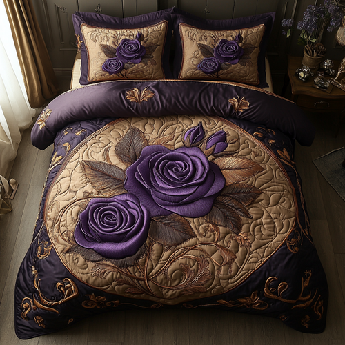 Enchanted Amethyst 3-Piece Quilted Bedding Set NCU0DV3635