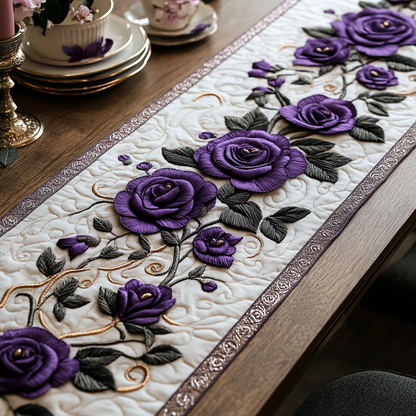 Enchanted Amethyst Quilted Table Runner NCU0DV3799