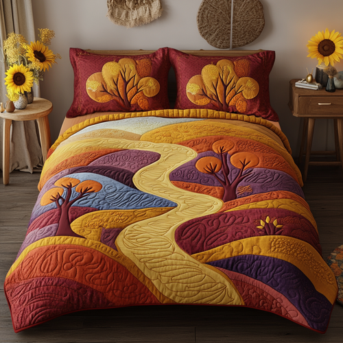 Enchanted Autumn 3-Piece Quilted Bedding Set NCU0VL1545