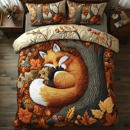 Enchanted Autumn Fox 3-Piece Quilted Bedding Set NCU0PT7921