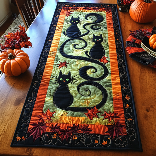 Enchanted Black Cat Quilted Table Runner NCU0DK9701