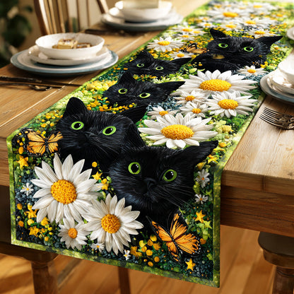 Enchanted Black Purr Quilted Table Runner NCU0TD1182