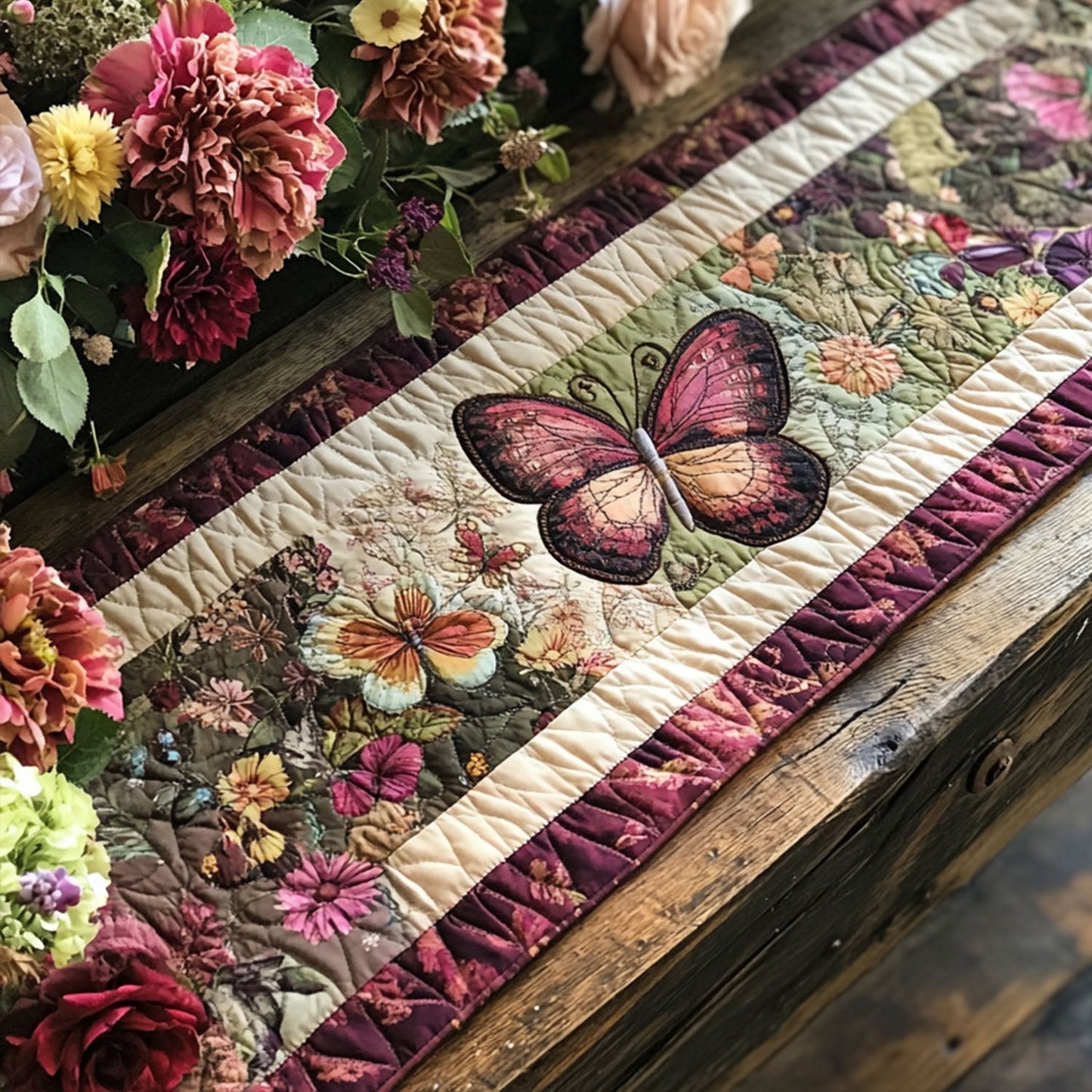Enchanted Bloom Quilted Table Runner NCU0PT5680