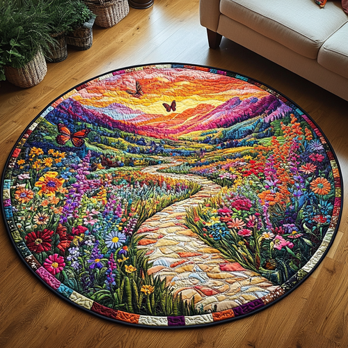 Enchanted Bloom Walk Quilted Round Mat NCU0VL1272
