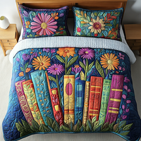 Enchanted Bookshelf 3-Piece Quilted Bedding Set NCU0VL1255