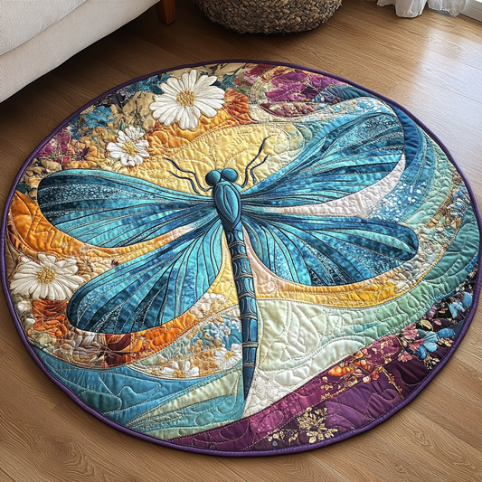 Enchanted Breeze Dragonfly Quilted Round Mat NCU0VL1340