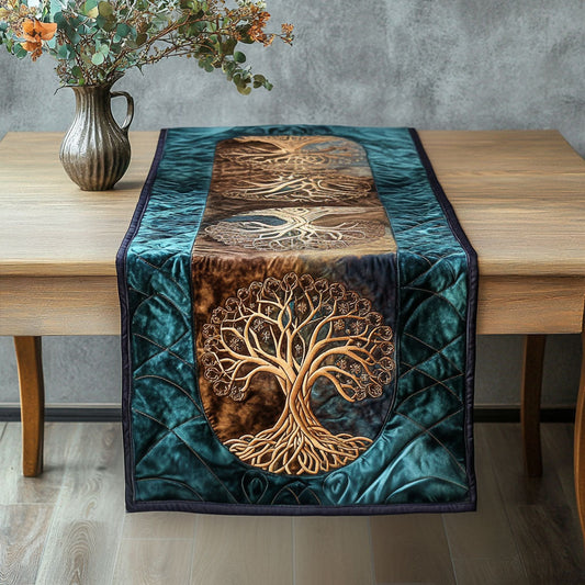 Enchanted Bronze Tree Quilted Table Runner NCU0NT4281