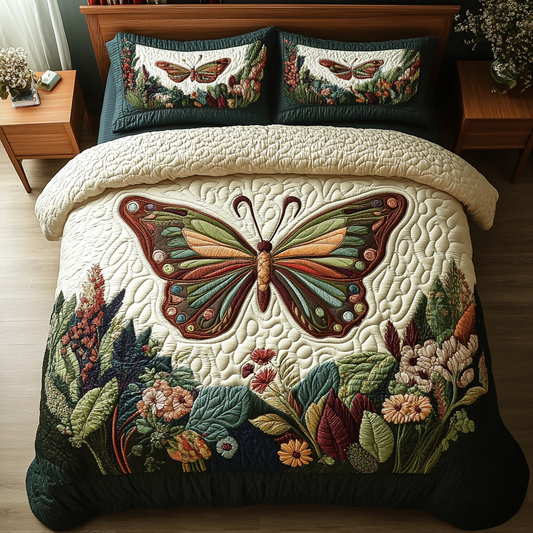Enchanted Butterfly 3-Piece Quilted Bedding Set NCU0VH5540