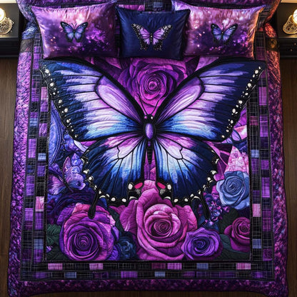 Enchanted Butterfly Field 3-Piece Quilted Bedding Set NCU0NT8326