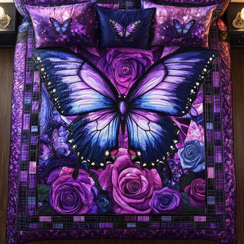 Enchanted Butterfly Field 3-Piece Quilted Bedding Set NCU0NT8326