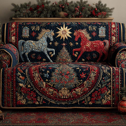 Enchanted Christmas Parade Quilted Sofa Cover NCU0XD2155