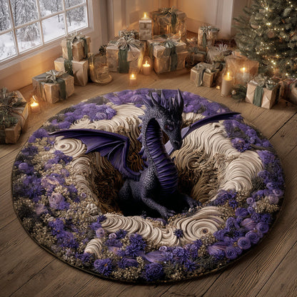 Enchanted Dragon Realm Quilted Round Mat NCU0DV8625