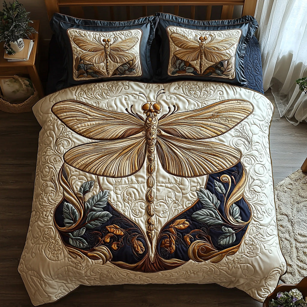 Enchanted Dragonfly 3-Piece Quilted Bedding Set NCU0DV6536