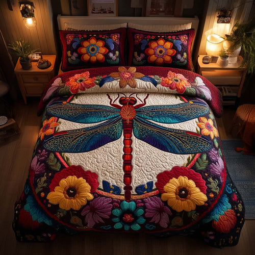 Enchanted Dragonfly 3-Piece Quilted Bedding Set NCU0TD018