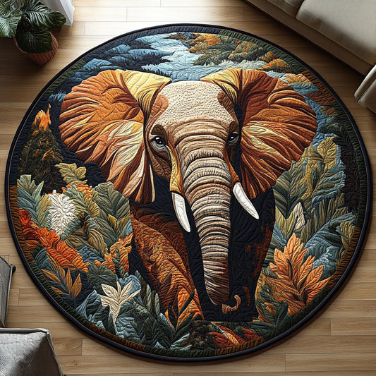 Enchanted Elephant Quilted Round Mat NCU0DV6682
