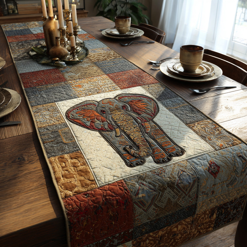 Enchanted Elephant Quilted Table Runner NCU0DV6453