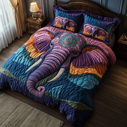 Enchanted Elephant Realm 3-Piece Quilted Bedding Set NCU0PT4120