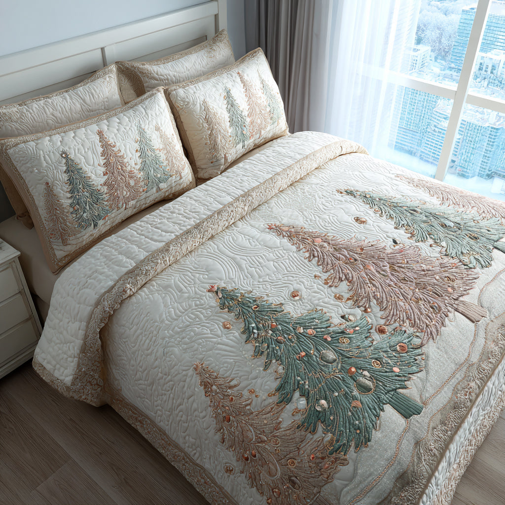 Enchanted Evergreen 3-Piece Quilted Bedding Set NCU0DV8479