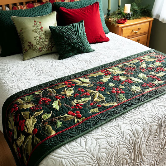 Enchanted Evergreens Quilted Bed Runner NCU0TV389