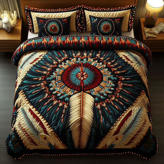 Enchanted Featherscape 3-Piece Quilted Bedding Set NCU0PT3829