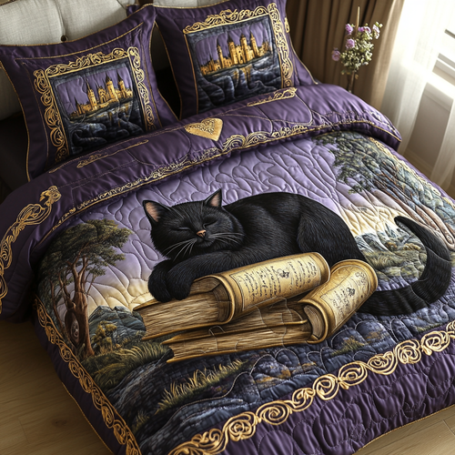 Enchanted Feline Quilted Bedding Set NCU0DV2833