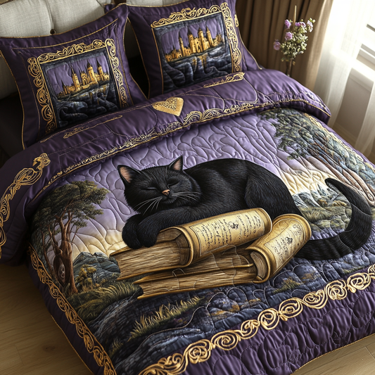 Enchanted Feline Quilted Bedding Set NCU0DV2833