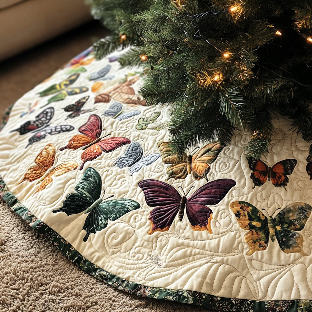 Enchanted Flight Quilted Christmas Tree Skirt NCU0PT1927