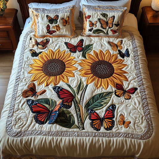 Enchanted Flutter 3-Piece Quilted Bedding Set NCU0PT2291