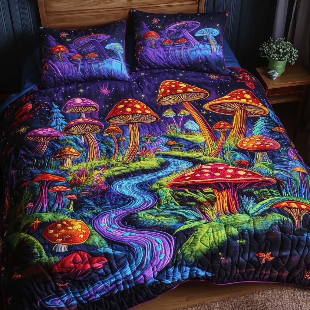 Enchanted Forest 3-Piece Quilted Bedding Set NCU0NT2253