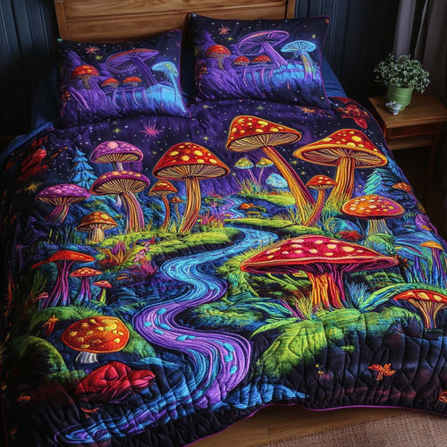 Enchanted Forest 3-Piece Quilted Bedding Set NCU0NT2253