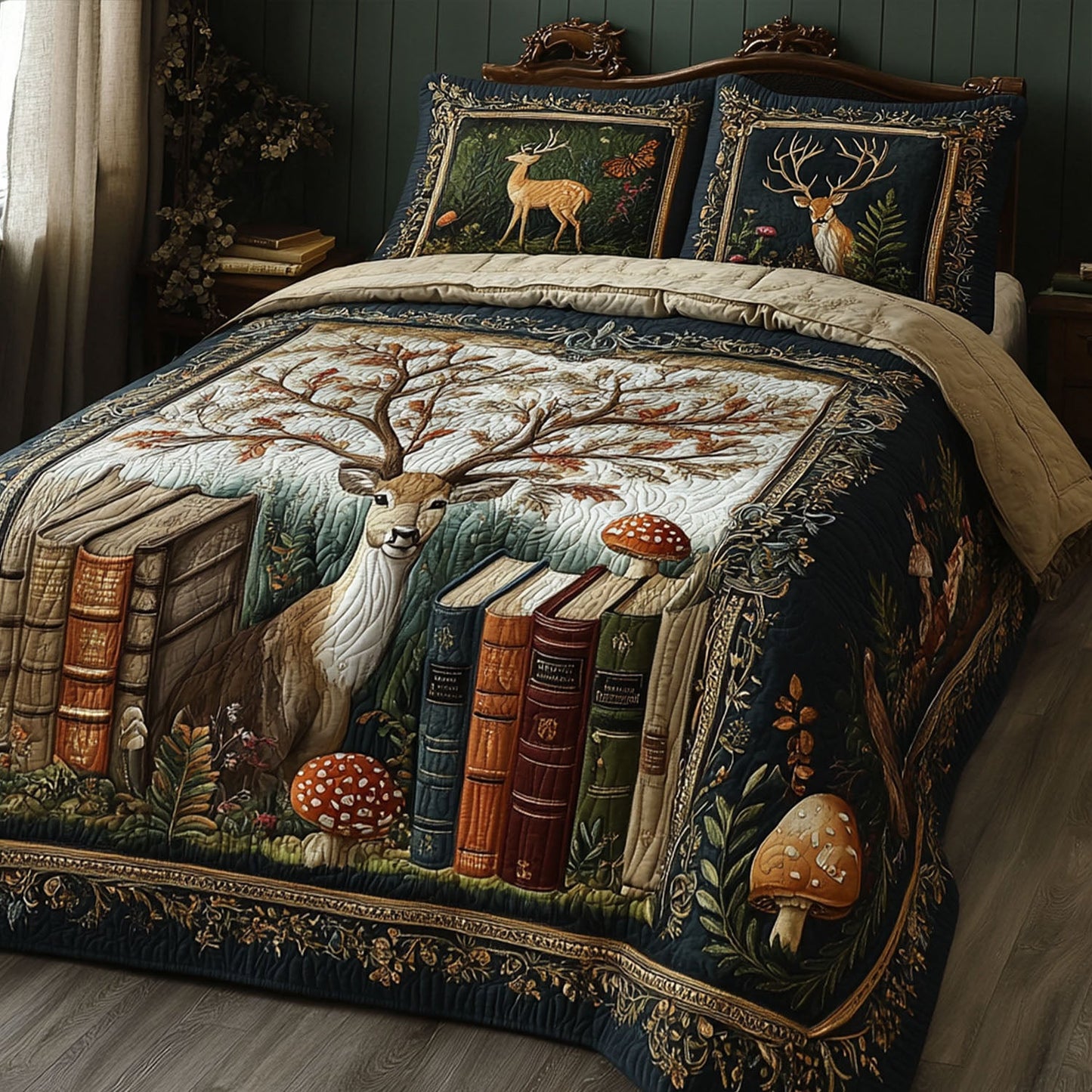 Enchanted Forest Stories 3-Piece Quilted Bedding Set NCU0PT4986