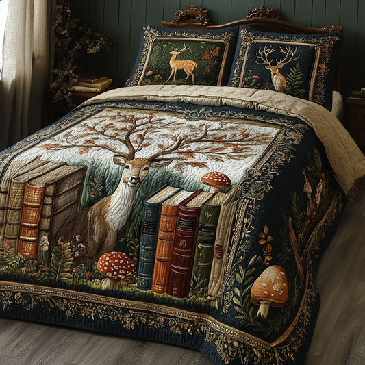 Enchanted Forest Stories 3-Piece Quilted Bedding Set NCU0PT4986