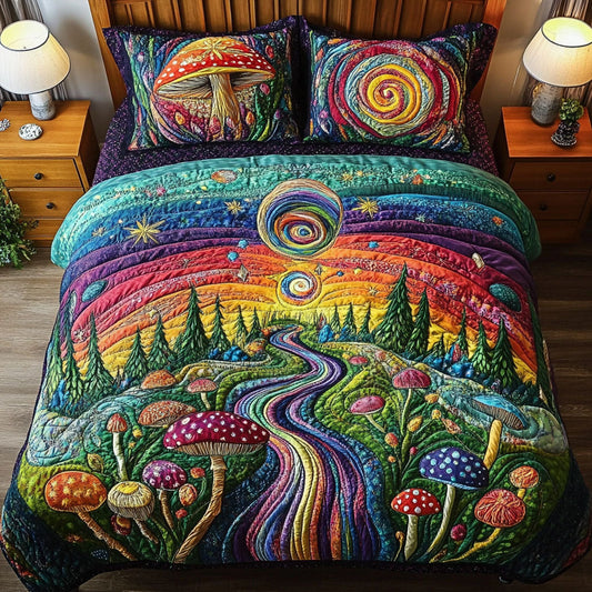 Enchanted Fungi 3-Piece Quilted Bedding Set NCU0PT3946