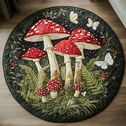 Enchanted Fungi Forest Quilted Round Mat NCU0PT4047